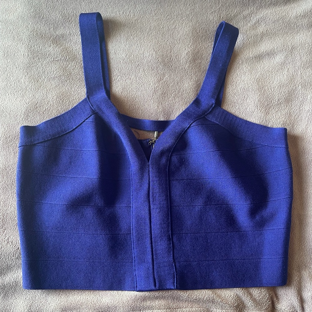 Mirage Bandage Crop Top - Deep Blue - Large